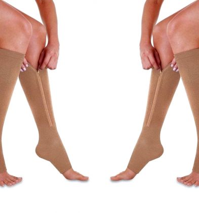 Șosete compresive 3/4 cu fermoar, Bej Șosete compresive 3/4 cu fermoar, Bej