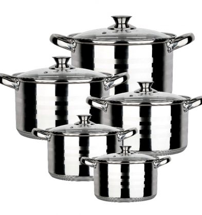 Set oale din inox + capac termorezistent, 10 piese, Blaumann