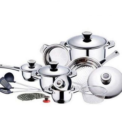 Set oale din inox 9 straturi + capac termorezistent, 19 piese, Blaumann