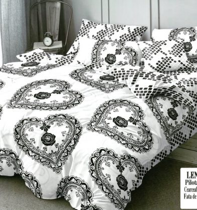 Lenjerie de pat bumbac 100% finet, 2 persoane, 6 piese, Princess