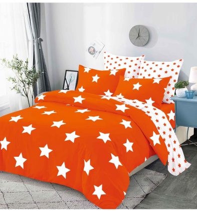 Lenjerie de pat bumbac 100% finet, 2 persoane, 6 piese, White Star