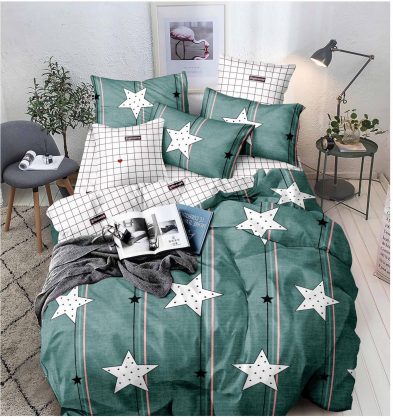 Lenjerie de pat bumbac 100% finet, 1 persoană, 4 piese, Stea Supremă