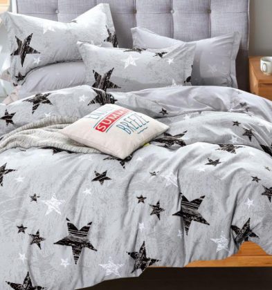 Lenjerie de pat bumbac 100% finet, 1 persoană, 4 piese, Serenity